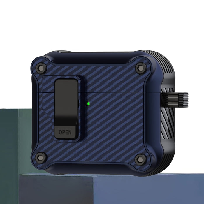 Estuche protector para auriculares con interruptor automático magnético de fibra de carbono
