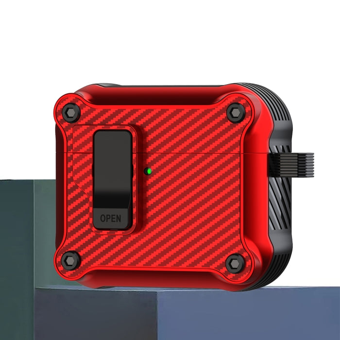 Estuche protector para auriculares con interruptor automático magnético de fibra de carbono