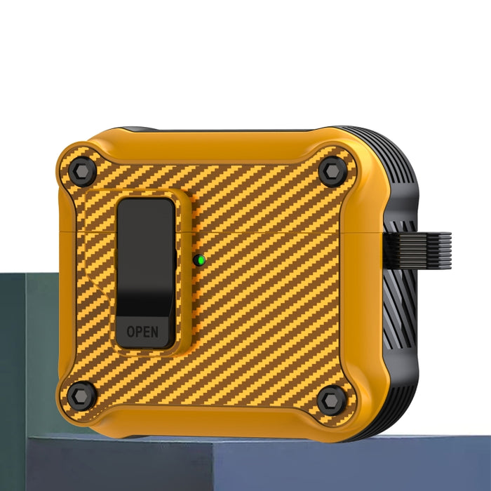 Estuche protector para auriculares con interruptor automático magnético de fibra de carbono