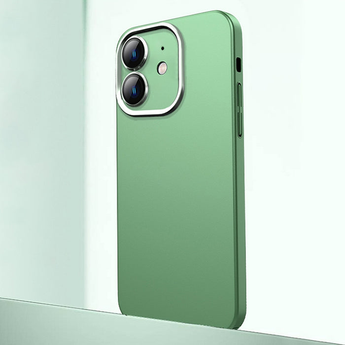 Caja de teléfono de material de metal esmerilado con protección de lente