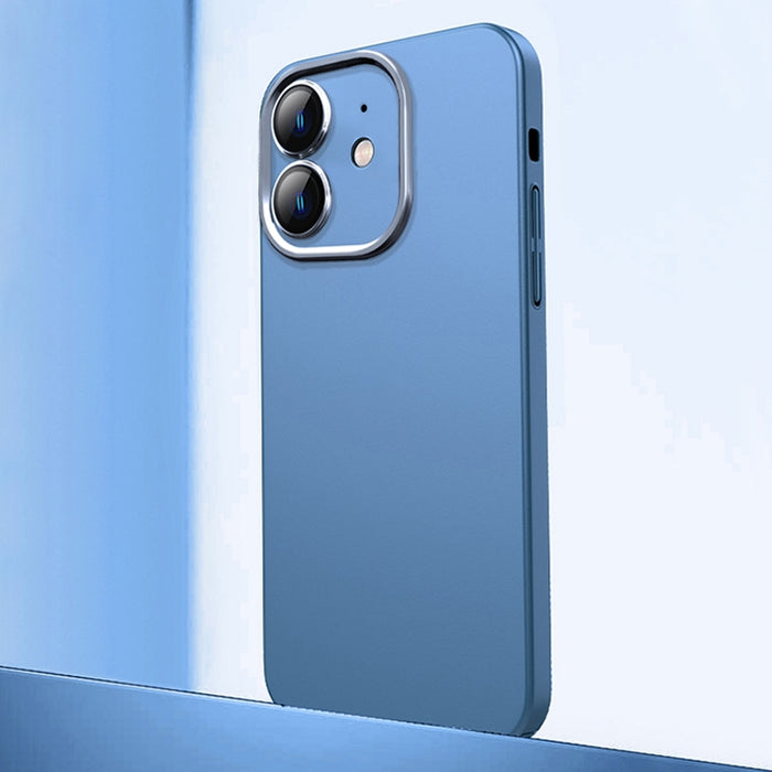 Caja de teléfono de material de metal esmerilado con protección de lente