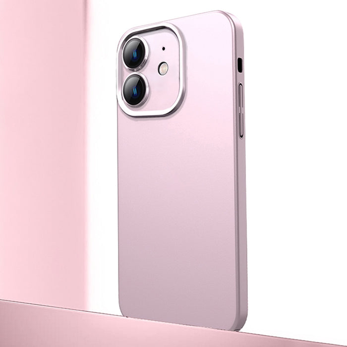 Caja de teléfono de material de metal esmerilado con protección de lente