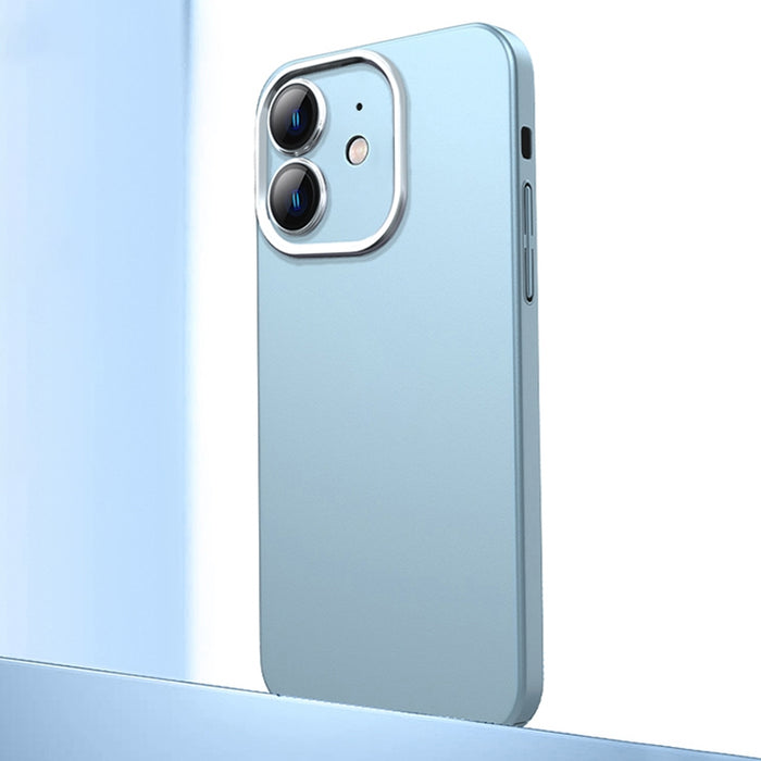 Caja de teléfono de material de metal esmerilado con protección de lente