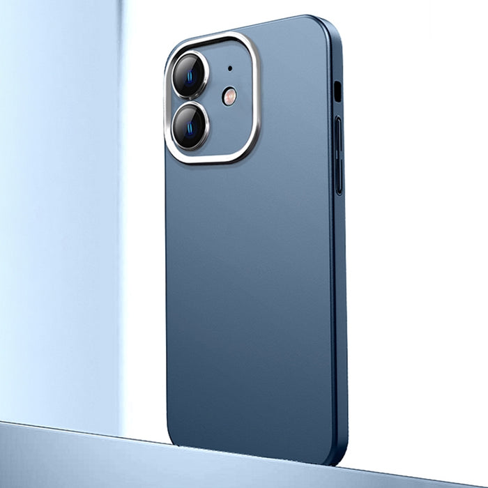 Caja de teléfono de material de metal esmerilado con protección de lente