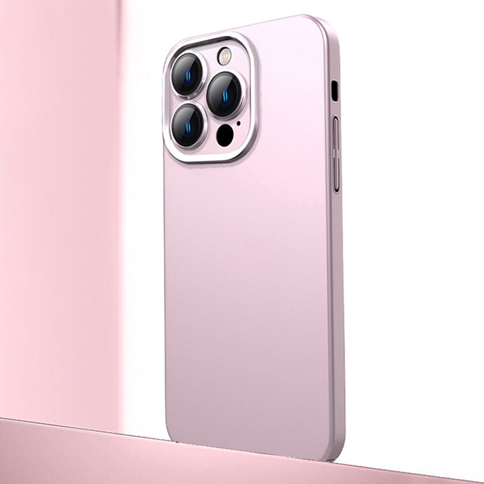 Caja de teléfono de material de metal esmerilado con protección de lente