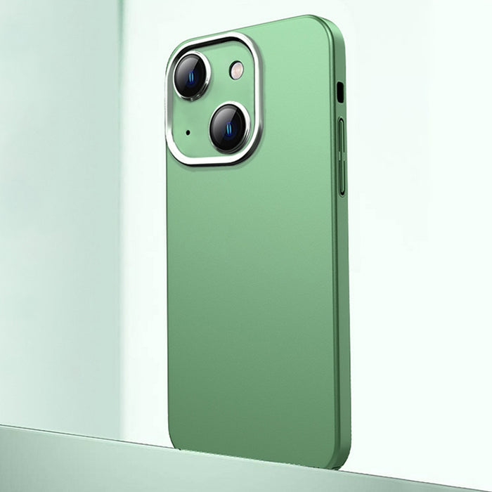 Caja de teléfono de material de metal esmerilado con protección de lente