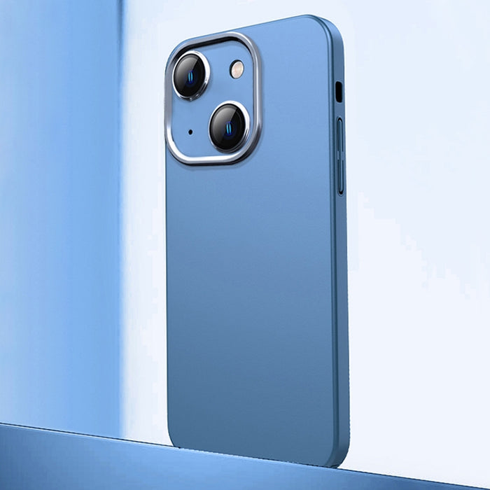 Caja de teléfono de material de metal esmerilado con protección de lente
