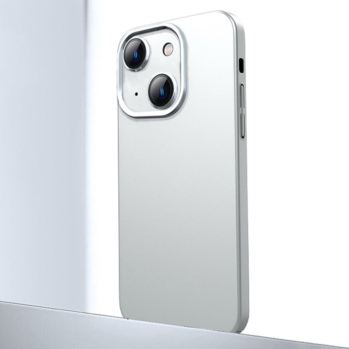 Caja de teléfono de material de metal esmerilado con protección de lente