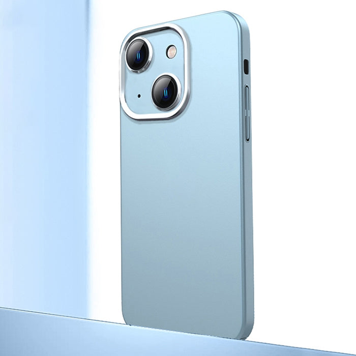 Caja de teléfono de material de metal esmerilado con protección de lente