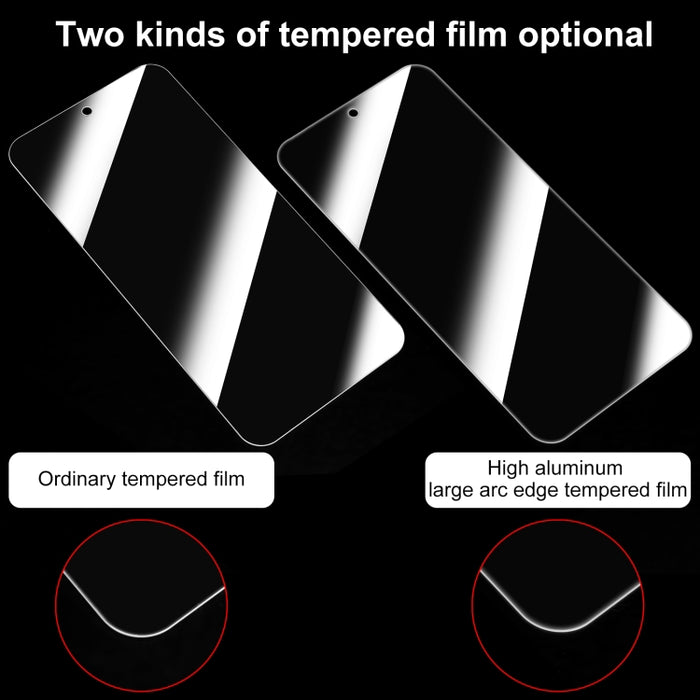 50pcs 0.26mm 9H 2.5D Película de vidrio templado de alto aluminio