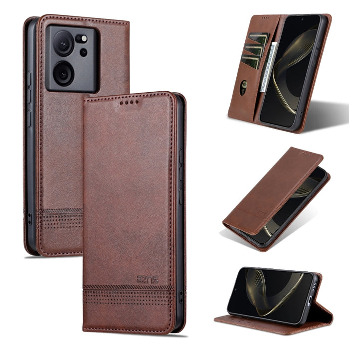 AZNS Funda de cuero con tapa magnética con textura de becerro para teléfono, For Xiaomi Redmi Turbo 3, For Xiaomi Redmi Note 13 Pro 4G, For Xiaomi Redmi Note 13 4G, For Xiaomi Redmi K70E, For Xiaomi 14 Ultra, For Xiaomi Redmi 13C / Poco C65            ...