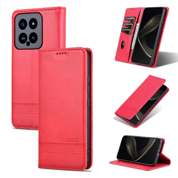 AZNS Funda de cuero con tapa magnética con textura de becerro para teléfono, For Xiaomi Redmi Turbo 3, For Xiaomi Redmi Note 13 Pro 4G, For Xiaomi Redmi Note 13 4G, For Xiaomi Redmi K70E, For Xiaomi 14 Ultra, For Xiaomi Redmi 13C / Poco C65            ...
