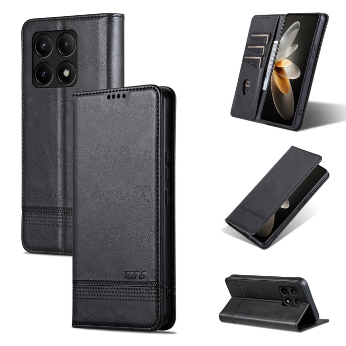AZNS Funda de cuero con tapa magnética con textura de becerro para teléfono, For Xiaomi Redmi Turbo 3, For Xiaomi Redmi Note 13 Pro 4G, For Xiaomi Redmi Note 13 4G, For Xiaomi Redmi K70E, For Xiaomi 14 Ultra, For Xiaomi Redmi 13C / Poco C65            ...