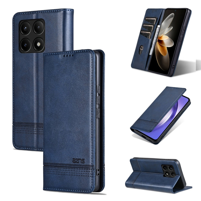 AZNS Funda de cuero con tapa magnética con textura de becerro para teléfono, For Xiaomi Redmi Turbo 3, For Xiaomi Redmi Note 13 Pro 4G, For Xiaomi Redmi Note 13 4G, For Xiaomi Redmi K70E, For Xiaomi 14 Ultra, For Xiaomi Redmi 13C / Poco C65            ...