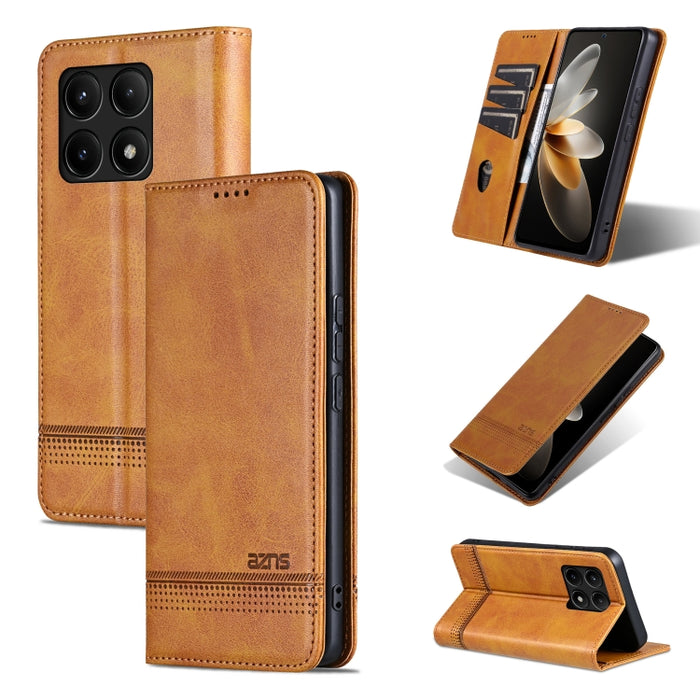 AZNS Funda de cuero con tapa magnética con textura de becerro para teléfono, For Xiaomi Redmi Turbo 3, For Xiaomi Redmi Note 13 Pro 4G, For Xiaomi Redmi Note 13 4G, For Xiaomi Redmi K70E, For Xiaomi 14 Ultra, For Xiaomi Redmi 13C / Poco C65            ...