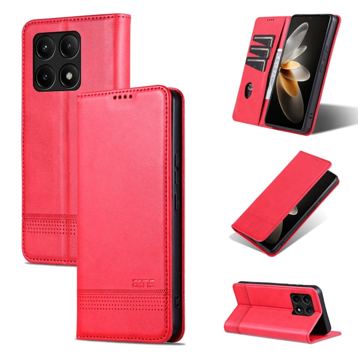 AZNS Funda de cuero con tapa magnética con textura de becerro para teléfono, For Xiaomi Redmi Turbo 3, For Xiaomi Redmi Note 13 Pro 4G, For Xiaomi Redmi Note 13 4G, For Xiaomi Redmi K70E, For Xiaomi 14 Ultra, For Xiaomi Redmi 13C / Poco C65            ...
