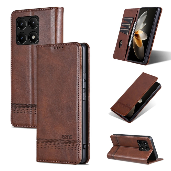 AZNS Funda de cuero con tapa magnética con textura de becerro para teléfono, For Xiaomi Redmi Turbo 3, For Xiaomi Redmi Note 13 Pro 4G, For Xiaomi Redmi Note 13 4G, For Xiaomi Redmi K70E, For Xiaomi 14 Ultra, For Xiaomi Redmi 13C / Poco C65            ...