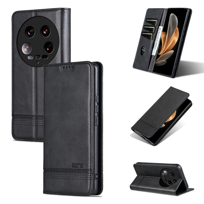 AZNS Funda de cuero con tapa magnética con textura de becerro para teléfono, For Xiaomi Redmi Turbo 3, For Xiaomi Redmi Note 13 Pro 4G, For Xiaomi Redmi Note 13 4G, For Xiaomi Redmi K70E, For Xiaomi 14 Ultra, For Xiaomi Redmi 13C / Poco C65            ...