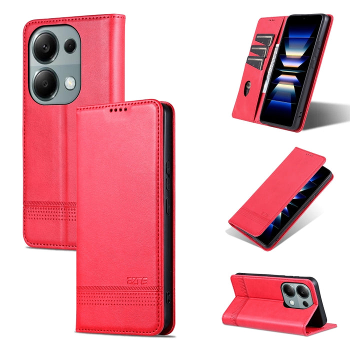 AZNS Funda de cuero con tapa magnética con textura de becerro para teléfono, For Xiaomi Redmi Turbo 3, For Xiaomi Redmi Note 13 Pro 4G, For Xiaomi Redmi Note 13 4G, For Xiaomi Redmi K70E, For Xiaomi 14 Ultra, For Xiaomi Redmi 13C / Poco C65            ...