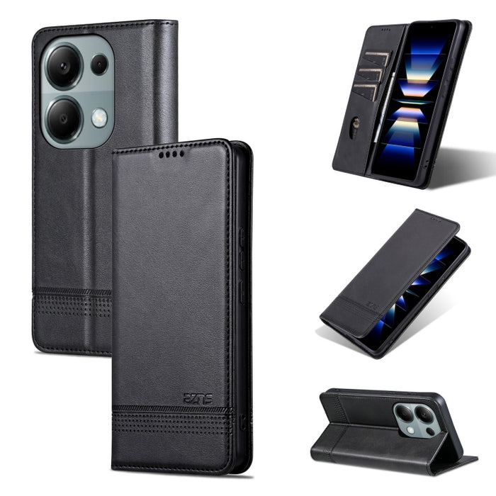 AZNS Funda de cuero con tapa magnética con textura de becerro para teléfono, For Xiaomi Redmi Turbo 3, For Xiaomi Redmi Note 13 Pro 4G, For Xiaomi Redmi Note 13 4G, For Xiaomi Redmi K70E, For Xiaomi 14 Ultra, For Xiaomi Redmi 13C / Poco C65            ...