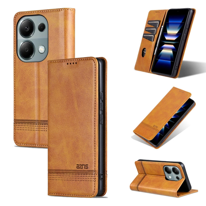 AZNS Funda de cuero con tapa magnética con textura de becerro para teléfono, For Xiaomi Redmi Turbo 3, For Xiaomi Redmi Note 13 Pro 4G, For Xiaomi Redmi Note 13 4G, For Xiaomi Redmi K70E, For Xiaomi 14 Ultra, For Xiaomi Redmi 13C / Poco C65            ...