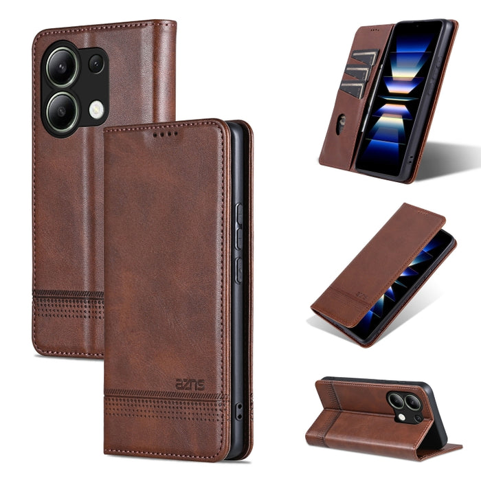 AZNS Funda de cuero con tapa magnética con textura de becerro para teléfono, For Xiaomi Redmi Turbo 3, For Xiaomi Redmi Note 13 Pro 4G, For Xiaomi Redmi Note 13 4G, For Xiaomi Redmi K70E, For Xiaomi 14 Ultra, For Xiaomi Redmi 13C / Poco C65            ...