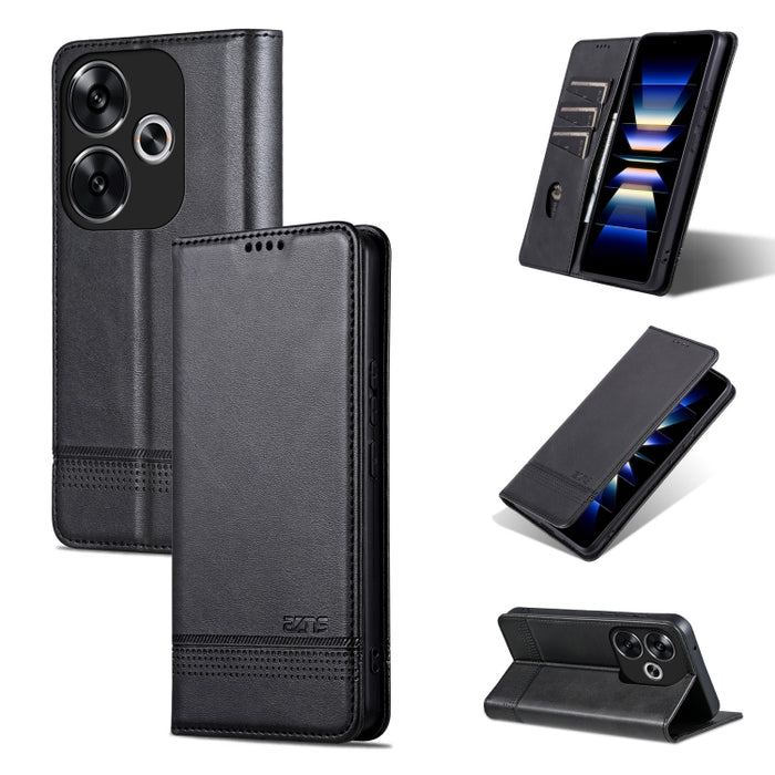 AZNS Funda de cuero con tapa magnética con textura de becerro para teléfono, For Xiaomi Redmi Turbo 3, For Xiaomi Redmi Note 13 Pro 4G, For Xiaomi Redmi Note 13 4G, For Xiaomi Redmi K70E, For Xiaomi 14 Ultra, For Xiaomi Redmi 13C / Poco C65            ...