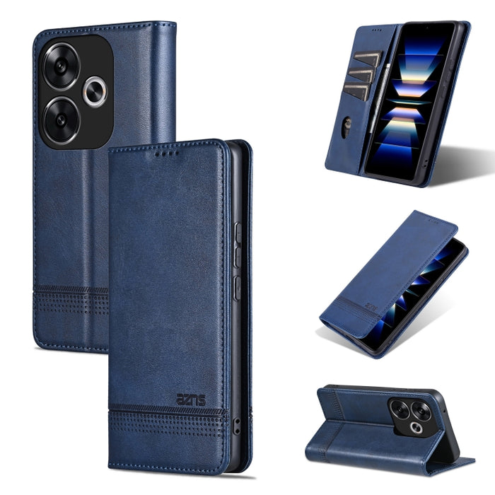 AZNS Funda de cuero con tapa magnética con textura de becerro para teléfono, For Xiaomi Redmi Turbo 3, For Xiaomi Redmi Note 13 Pro 4G, For Xiaomi Redmi Note 13 4G, For Xiaomi Redmi K70E, For Xiaomi 14 Ultra, For Xiaomi Redmi 13C / Poco C65            ...