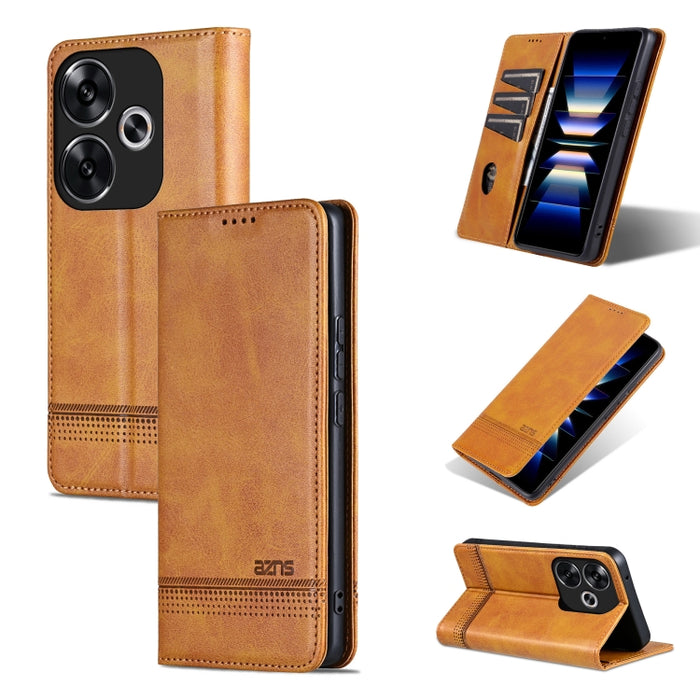 AZNS Funda de cuero con tapa magnética con textura de becerro para teléfono, For Xiaomi Redmi Turbo 3, For Xiaomi Redmi Note 13 Pro 4G, For Xiaomi Redmi Note 13 4G, For Xiaomi Redmi K70E, For Xiaomi 14 Ultra, For Xiaomi Redmi 13C / Poco C65            ...