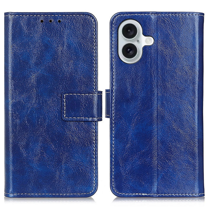 Estuche para teléfono de cuero con tapa horizontal y textura de caballo loco retro