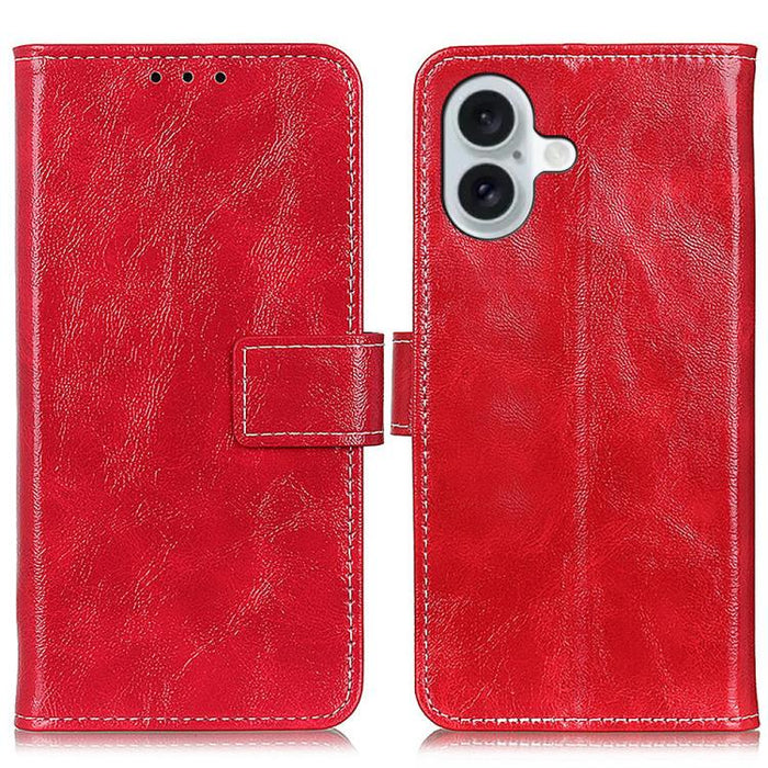 Estuche para teléfono de cuero con tapa horizontal y textura de caballo loco retro