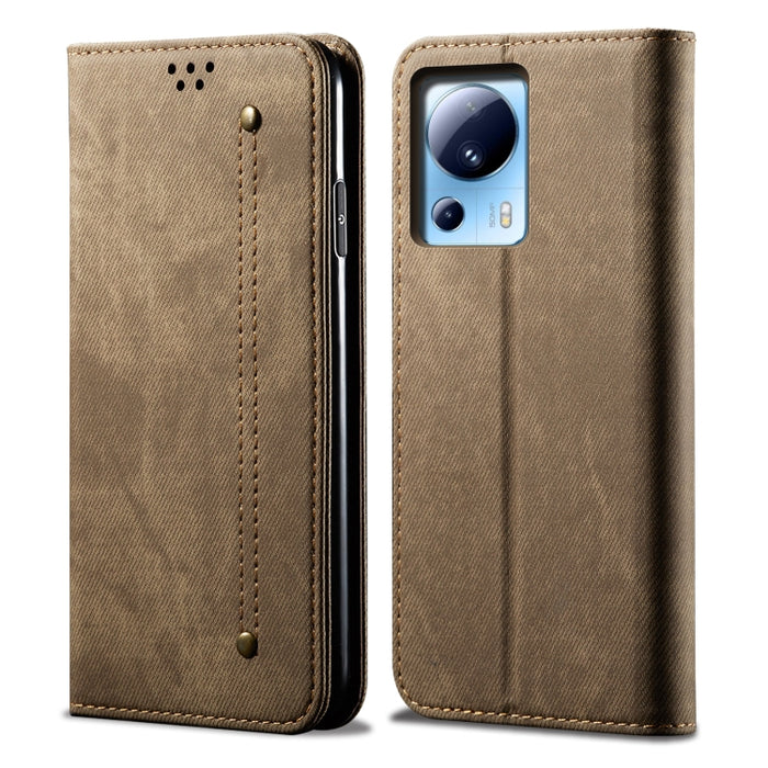 Estuche para teléfono de cuero con textura de mezclilla, For Xiaomi Redmi Note 12S, For Xiaomi 13 Lite / Civi 2