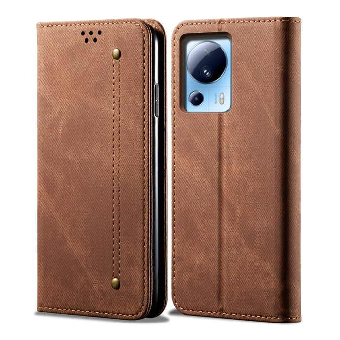 Estuche para teléfono de cuero con textura de mezclilla, For Xiaomi Redmi Note 12S, For Xiaomi 13 Lite / Civi 2