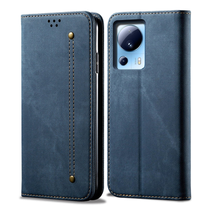 Estuche para teléfono de cuero con textura de mezclilla, For Xiaomi Redmi Note 12S, For Xiaomi 13 Lite / Civi 2
