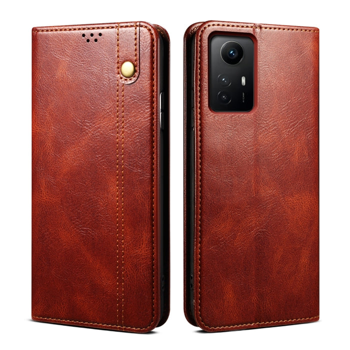Caja de teléfono de cuero con textura de caballo loco de cera de aceite, For Xiaomi Redmi Note 12S, For Xiaomi 13 Lite / Civi 2