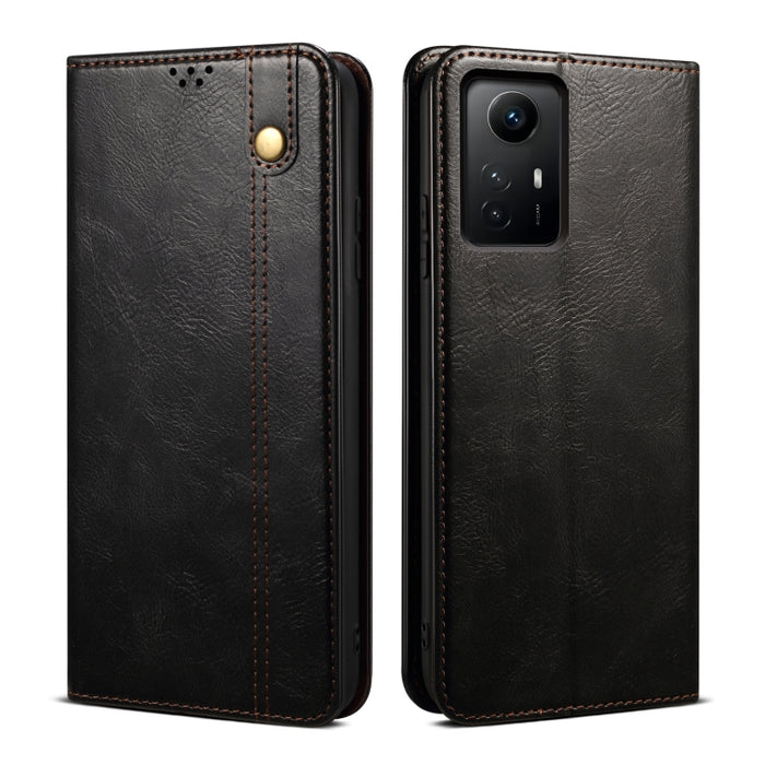 Caja de teléfono de cuero con textura de caballo loco de cera de aceite, For Xiaomi Redmi Note 12S, For Xiaomi 13 Lite / Civi 2