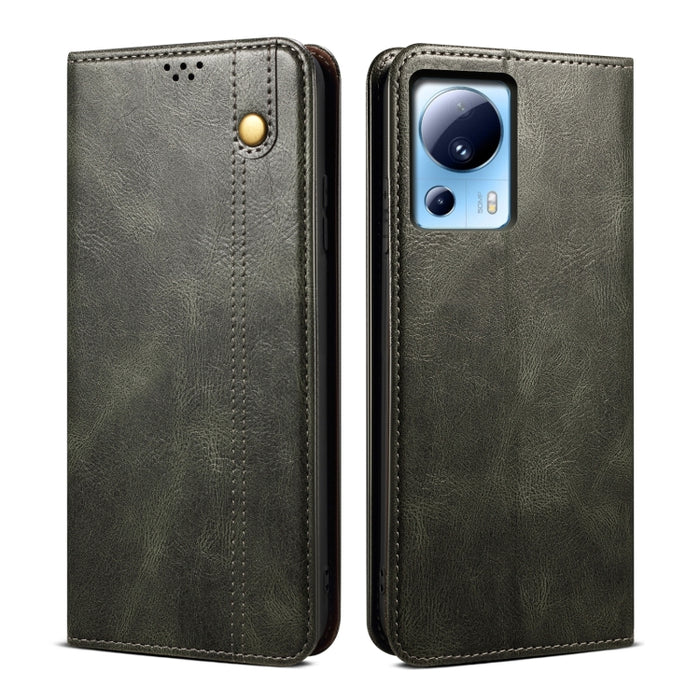 Caja de teléfono de cuero con textura de caballo loco de cera de aceite, For Xiaomi Redmi Note 12S, For Xiaomi 13 Lite / Civi 2