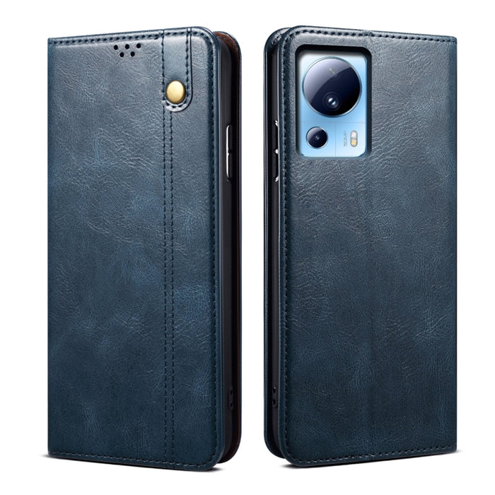 Caja de teléfono de cuero con textura de caballo loco de cera de aceite, For Xiaomi Redmi Note 12S, For Xiaomi 13 Lite / Civi 2