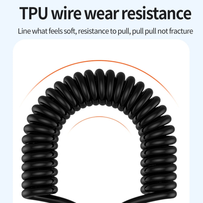 Cable de datos de carga con resorte en codo, longitud: 1,5 m