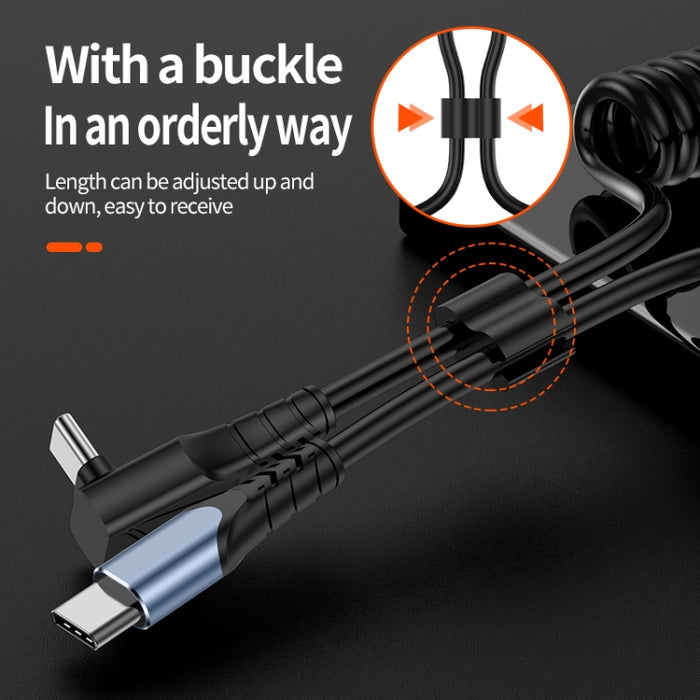 Cable de datos de carga con resorte en codo, longitud: 1,5 m