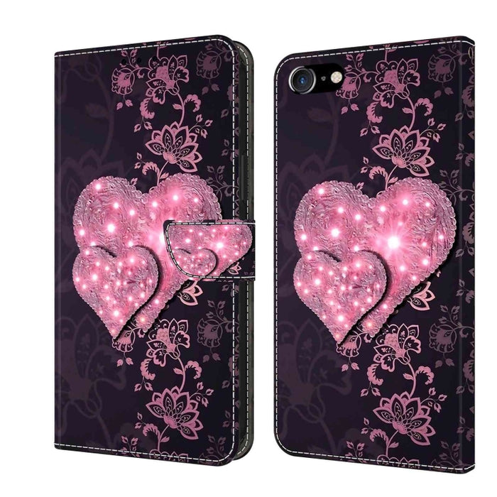 Funda protectora de cuero para teléfono Crystal 3D a prueba de golpes, For iPhone X / XS, For iPhone XR, For iPhone XS Max, For iPhone 6 Plus / 7 Plus / 8 Plus, For iPhone 6 / 7