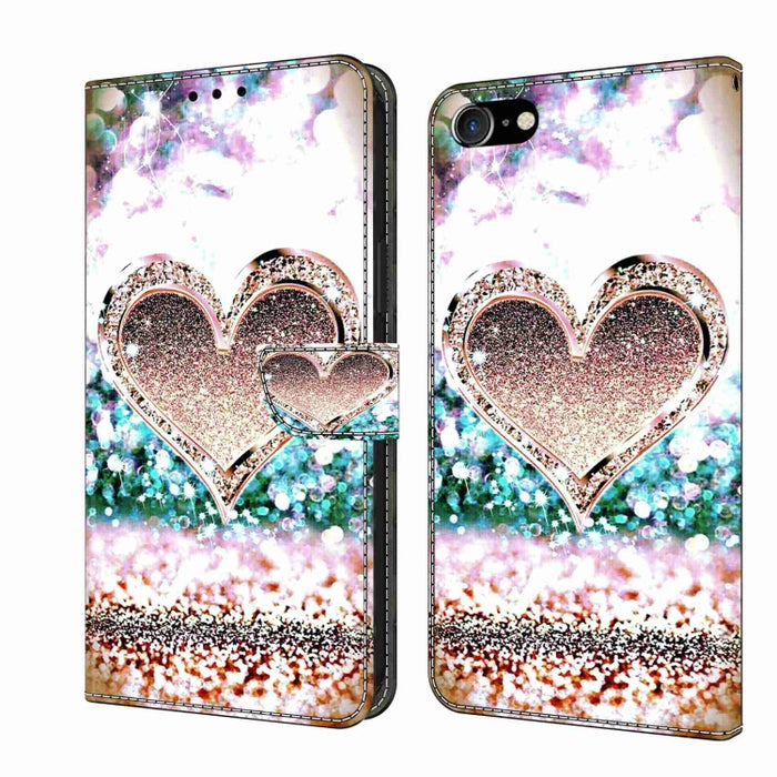 Funda protectora de cuero para teléfono Crystal 3D a prueba de golpes, For iPhone X / XS, For iPhone XR, For iPhone XS Max, For iPhone 6 Plus / 7 Plus / 8 Plus, For iPhone 6 / 7