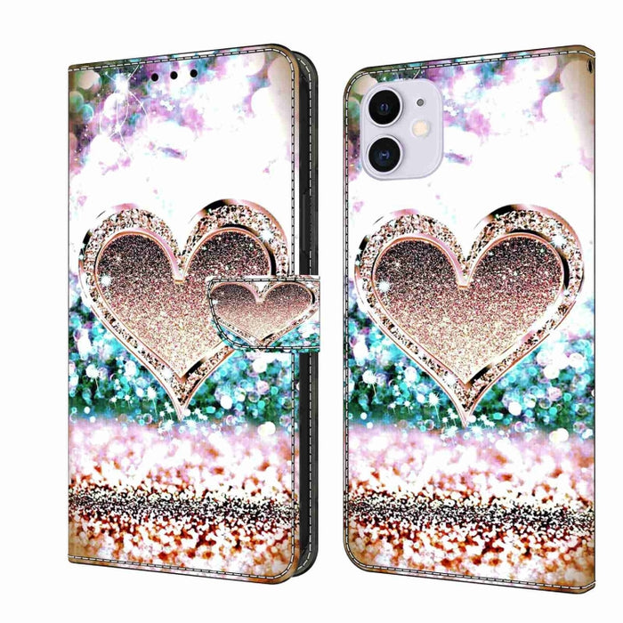 Funda protectora de cuero para teléfono Crystal 3D a prueba de golpes, For iPhone 12 mini / 13 mini, For iPhone 12 / 12 Pro, For iPhone 11 Pro Max, For iPhone 11, For iPhone 11 Pro