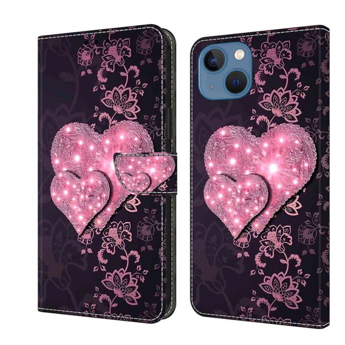 Funda protectora de cuero para teléfono Crystal 3D a prueba de golpes, For iPhone 14 Plus, For iPhone 15 Pro Max, For iPhone 13 / 14, For iPhone 15 Pro, For iPhone 14 Pro