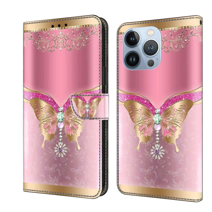 Funda protectora de cuero para teléfono Crystal 3D a prueba de golpes, For iPhone 15 Plus, For iPhone 14 Pro Max, For iPhone 15, For iPhone 12 Pro Max / 13 Pro Max, For iPhone 13 Pro