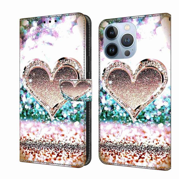 Funda protectora de cuero para teléfono Crystal 3D a prueba de golpes, For iPhone 15 Plus, For iPhone 14 Pro Max, For iPhone 15, For iPhone 12 Pro Max / 13 Pro Max, For iPhone 13 Pro