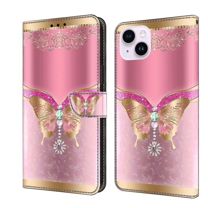 Funda protectora de cuero para teléfono Crystal 3D a prueba de golpes, For iPhone 14 Plus, For iPhone 15 Pro Max, For iPhone 13 / 14, For iPhone 15 Pro, For iPhone 14 Pro