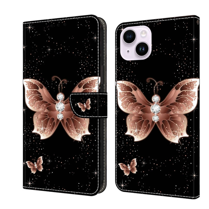 Funda protectora de cuero para teléfono Crystal 3D a prueba de golpes, For iPhone 14 Plus, For iPhone 15 Pro Max, For iPhone 13 / 14, For iPhone 15 Pro, For iPhone 14 Pro