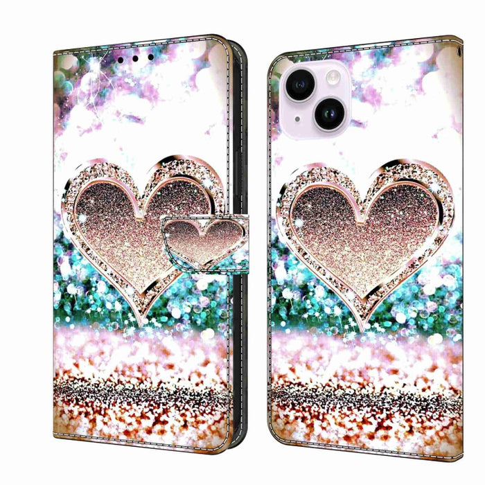 Funda protectora de cuero para teléfono Crystal 3D a prueba de golpes, For iPhone 14 Plus, For iPhone 15 Pro Max, For iPhone 13 / 14, For iPhone 15 Pro, For iPhone 14 Pro