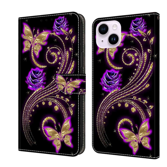 Funda protectora de cuero para teléfono Crystal 3D a prueba de golpes, For iPhone 14 Plus, For iPhone 15 Pro Max, For iPhone 13 / 14, For iPhone 15 Pro, For iPhone 14 Pro